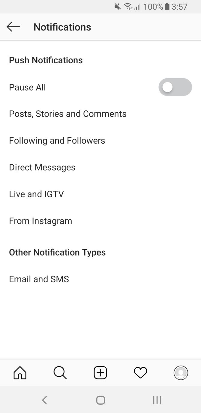instagram push notifications