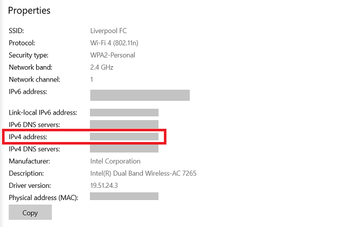 ip address windows 10