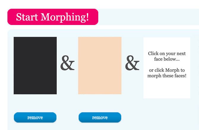 Morphthing combines two faces together with one online face Morpher