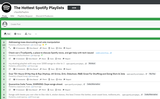 spotify playlists reddit