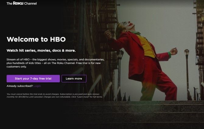 HBO Free Trial Roku Channel