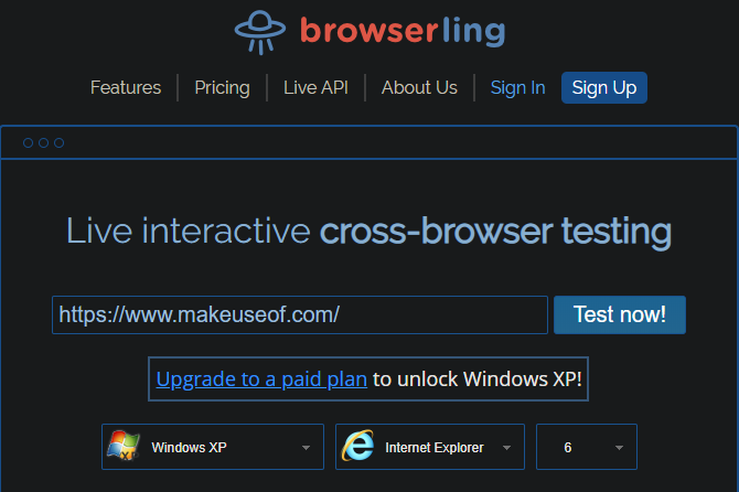 Browserling Testing IE