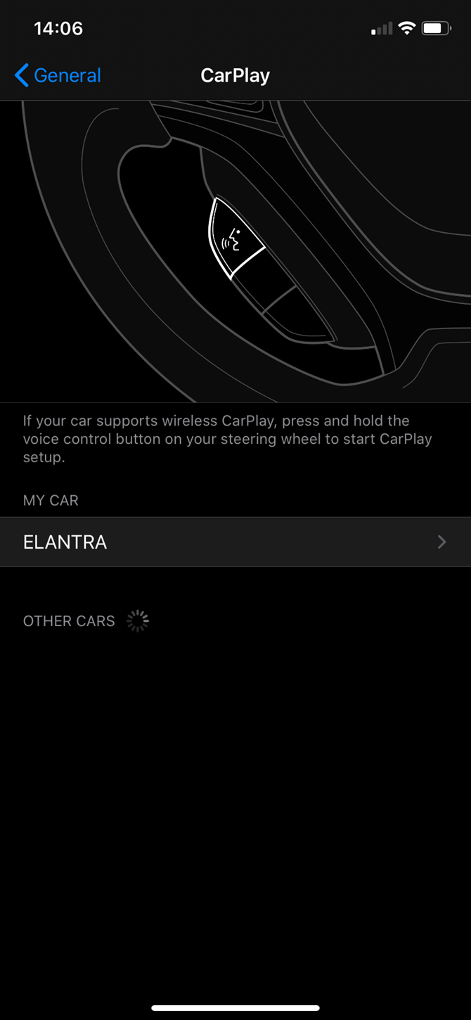 CarPlay iOS Settings