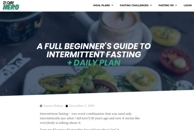 21 Day Hero's beginner's guide to intermittent fasting is the best introduction and set of guidelines for free
