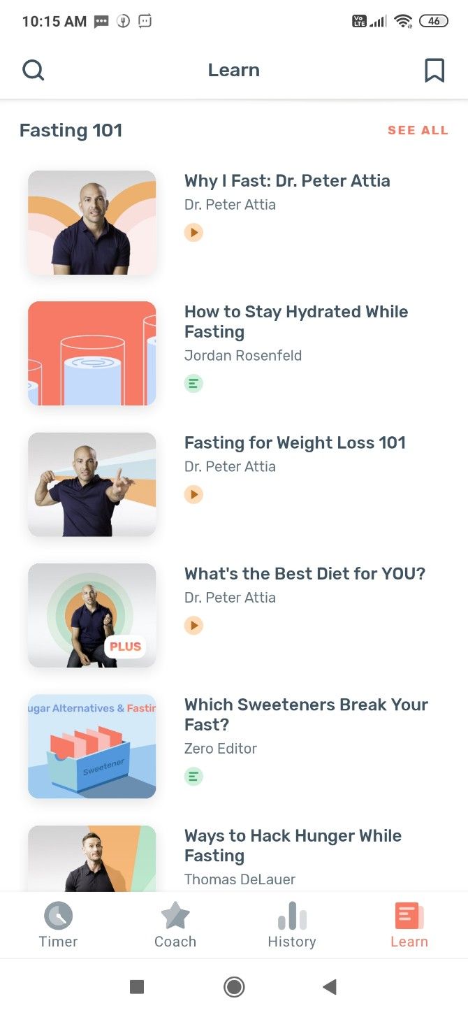Zero regularly updates the app with new videos to give information about intermittent fasting