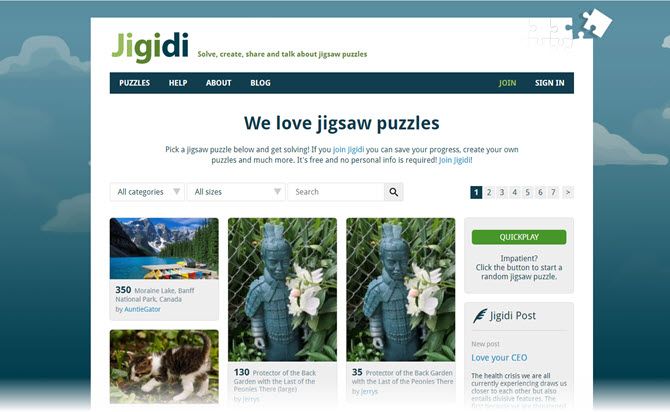 Jigidi Jigsaw puzzle website