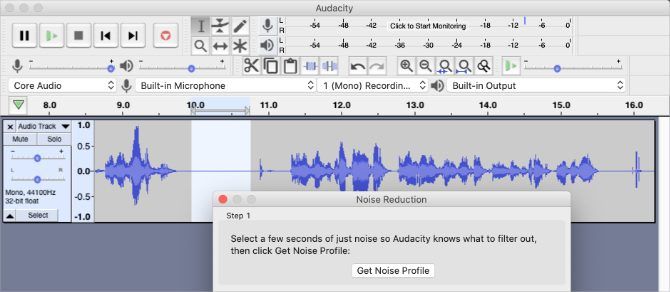 Noise Reduction window in Audacity