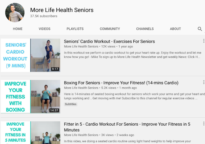 More Life Health Seniors teaches seniors how to stay fit and healthy at home with standing and sitting cardio exercises