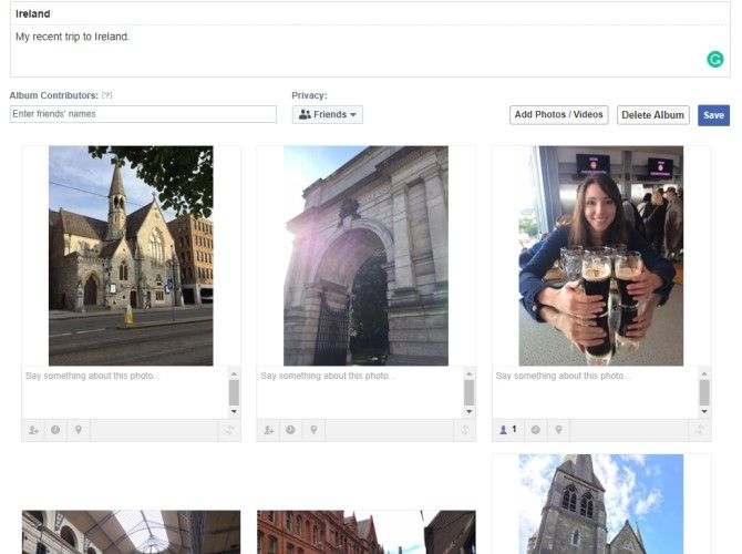 Add Captions to Facebook Album