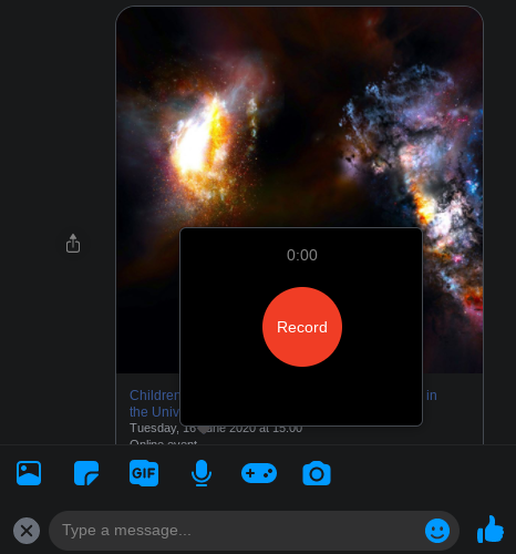 facebook messenger record audio in browser