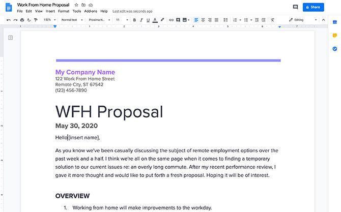 Work From Home Proposal