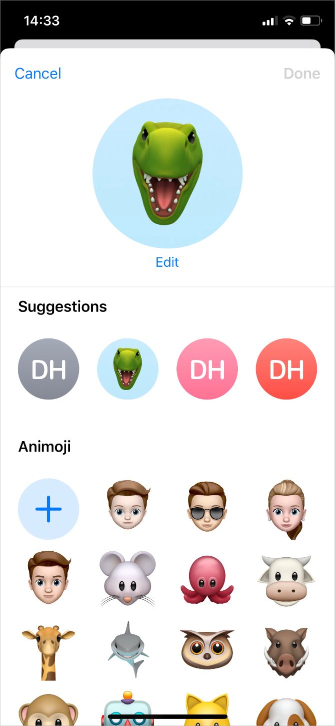 iPhone Game Center Profile Picture options