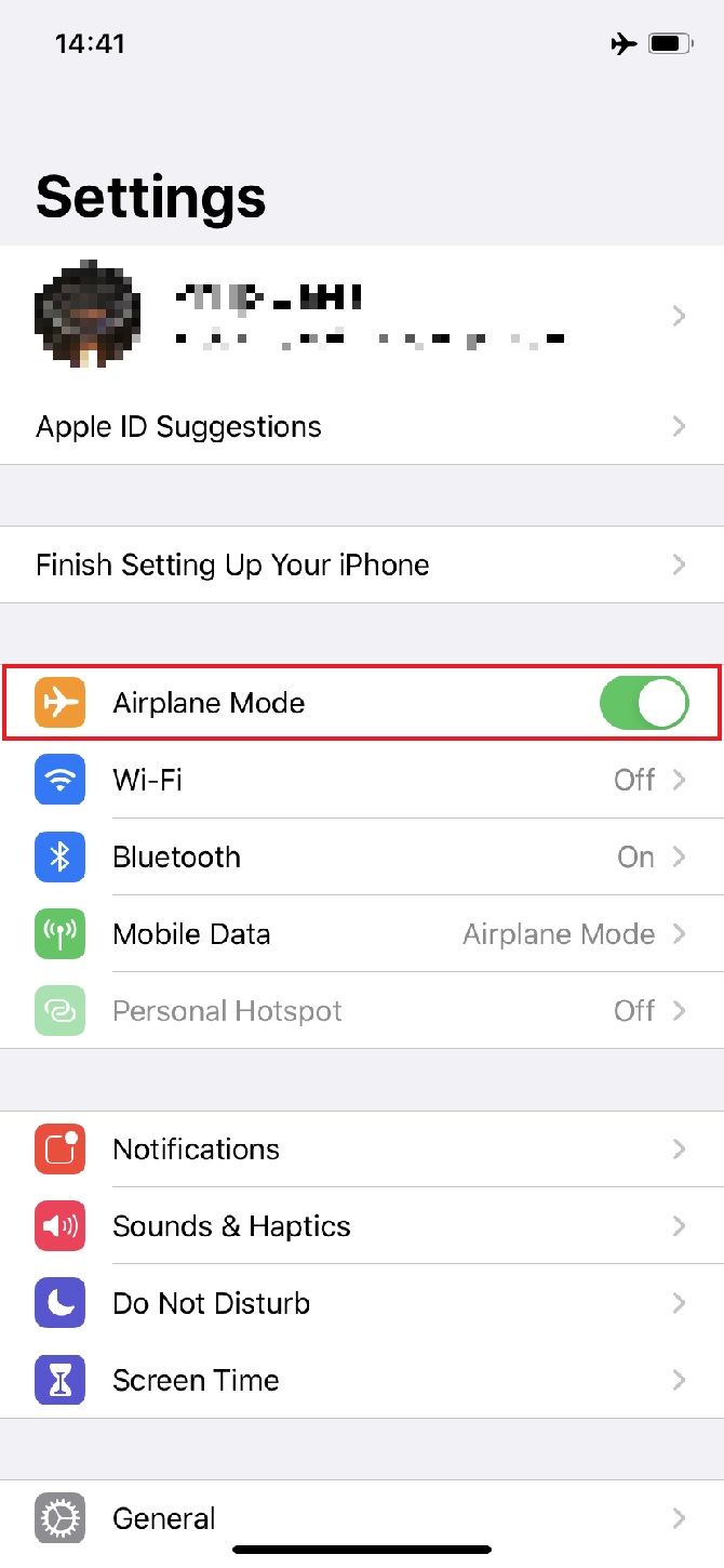 turn on off airplane mode
