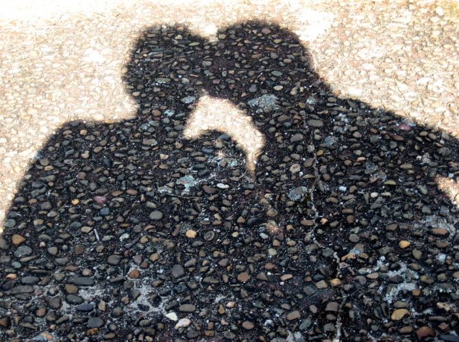 two shadows kissing