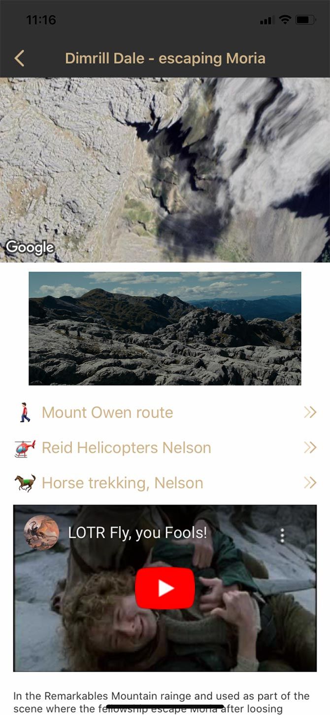 LotR App Middle-earth Guidebook NZ