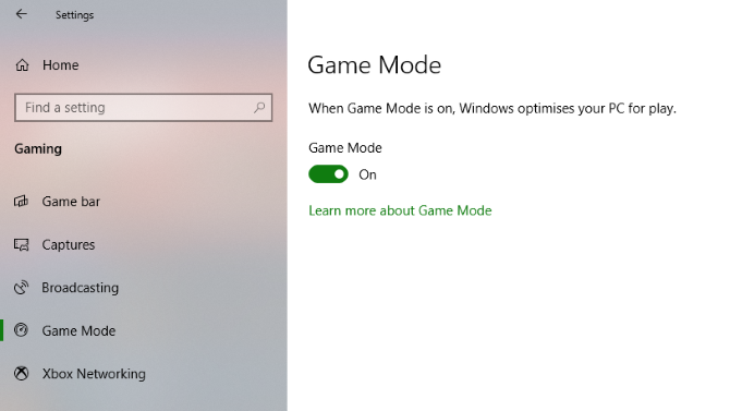 Windows Game Mode can improve Steam performance