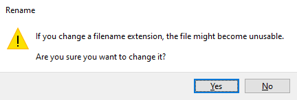 Rename video file extensions