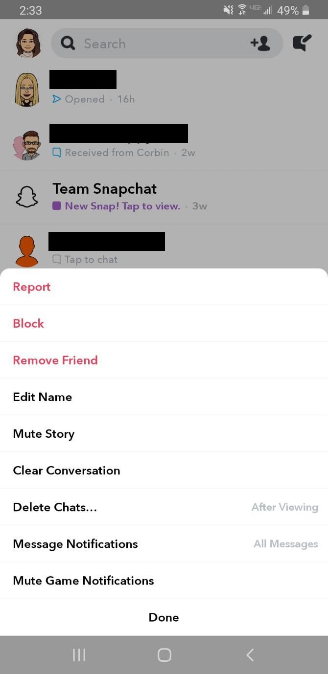 Snapchat Chat Settings