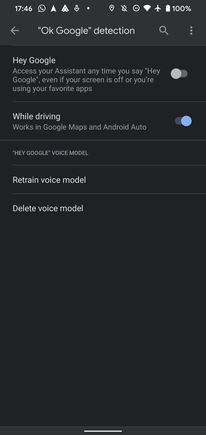 Android Auto Accept Google Options