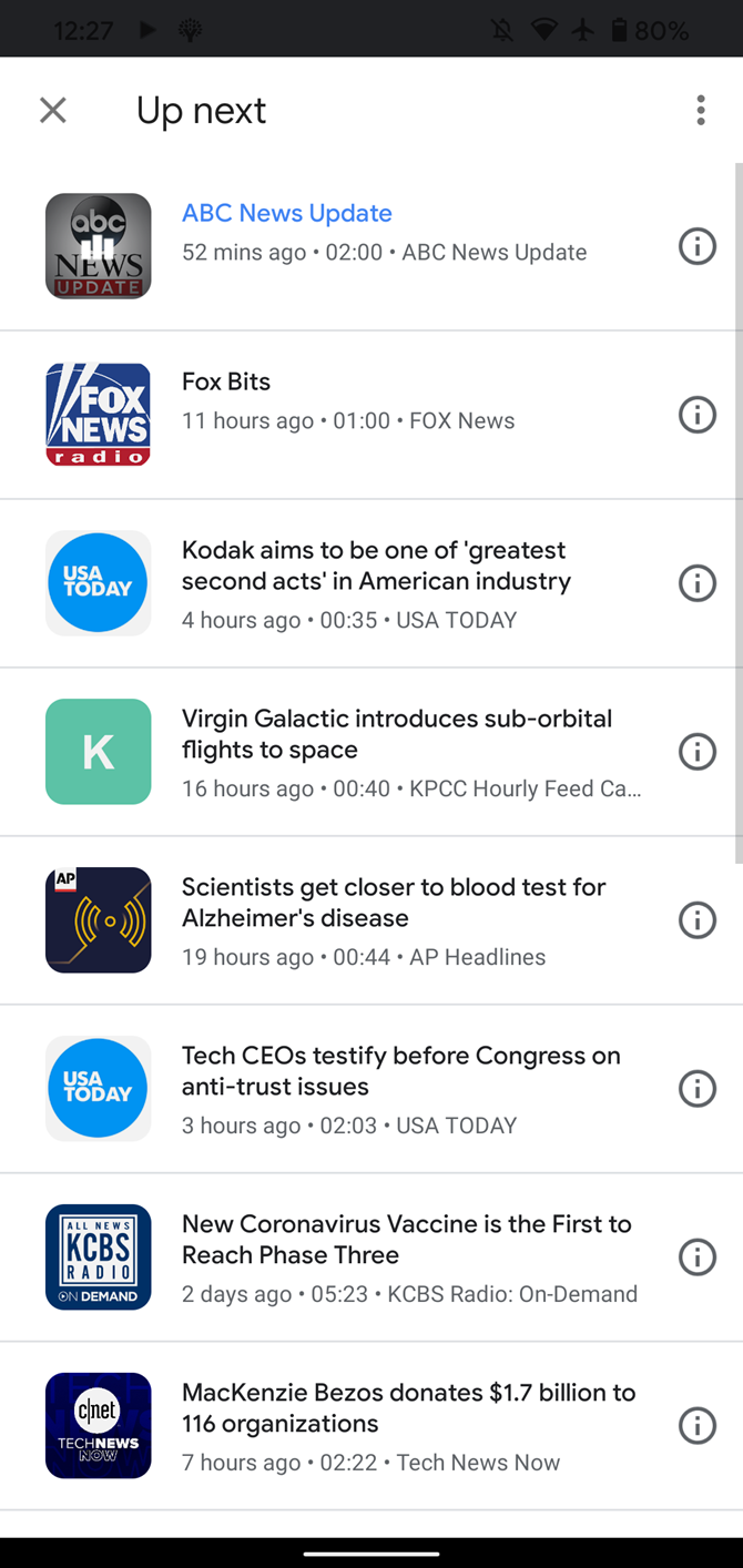 Google Assistant News Stories