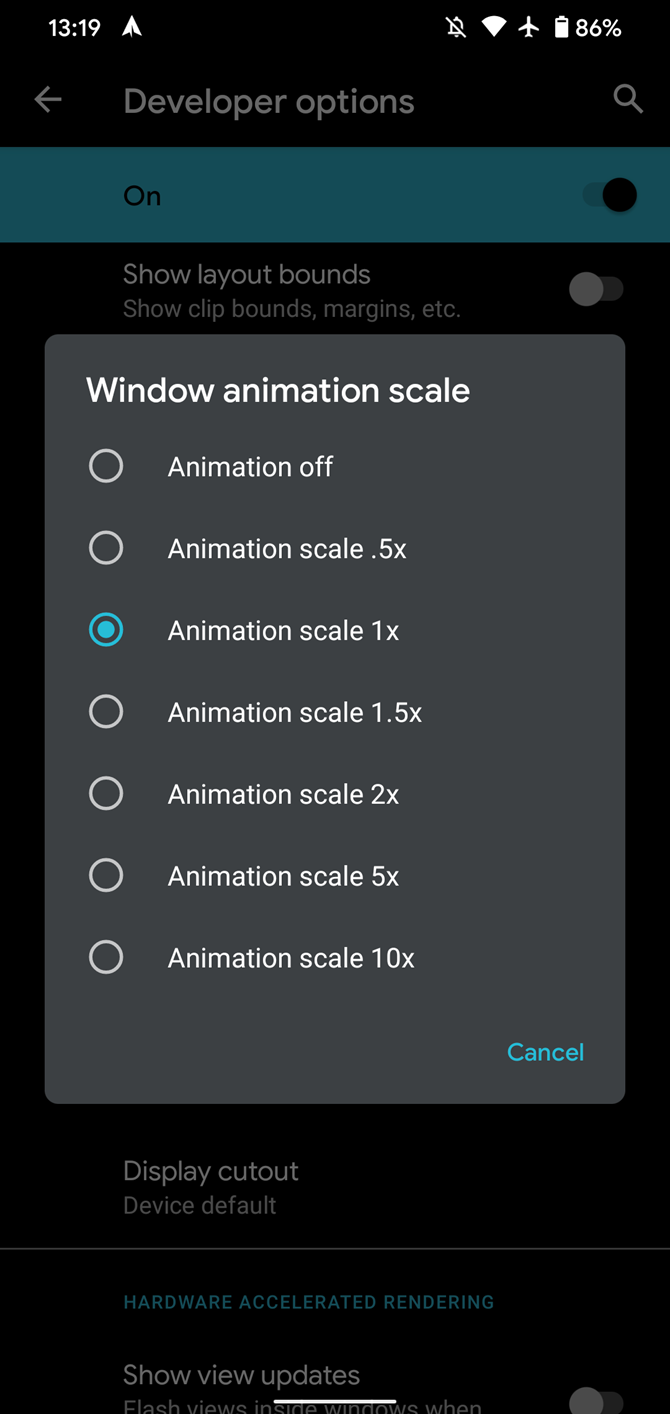 Android Choose Animation Scale
