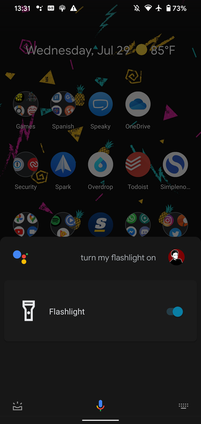 Google Assistant Flashlight