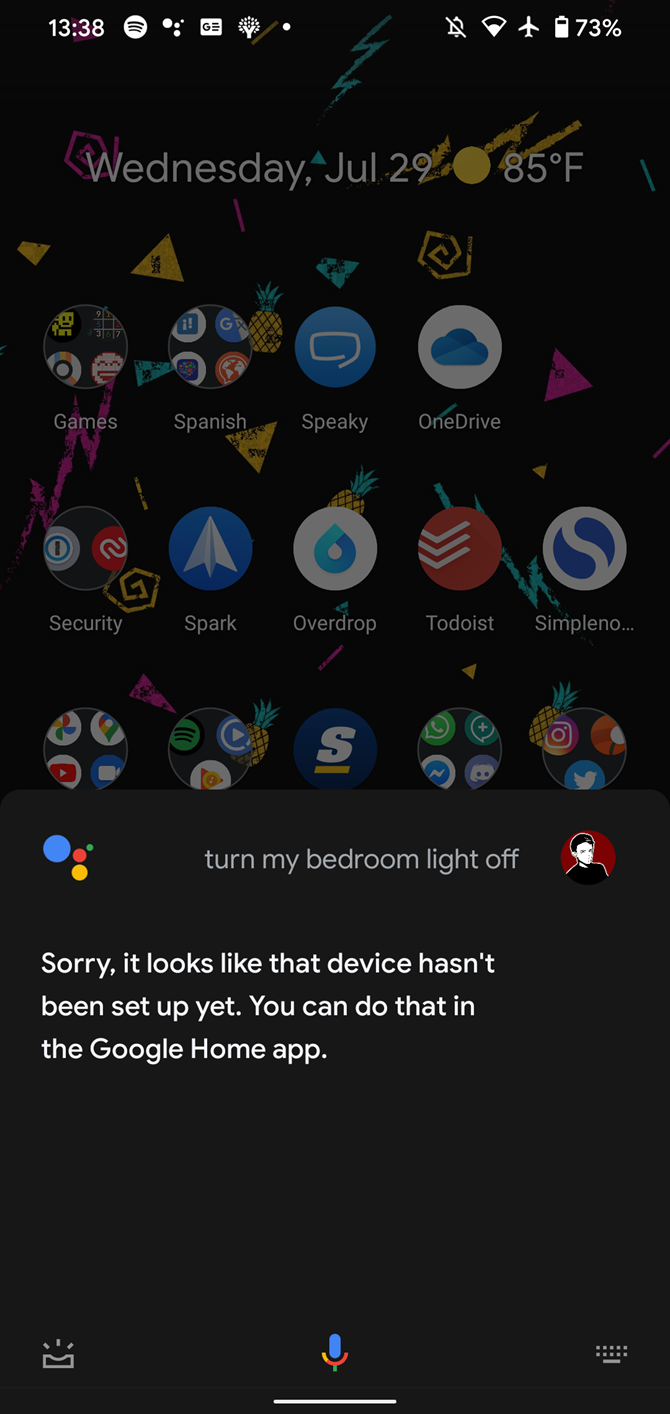 Google Assistant Turn on Light