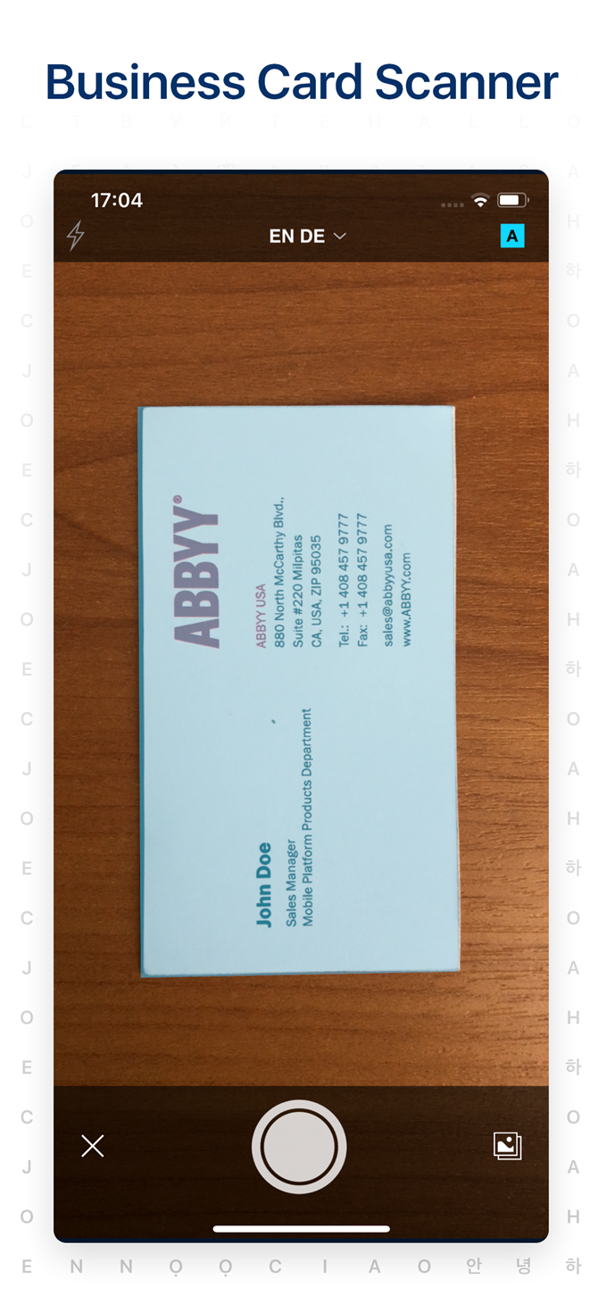 ABBY business card scanner