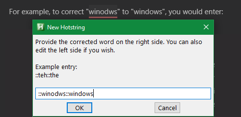 AutoHotkey Correction Shortcut