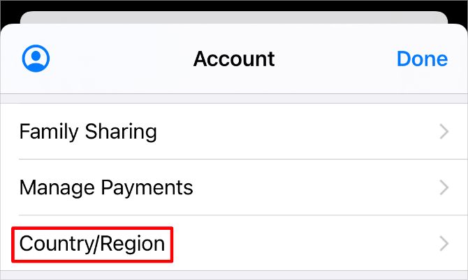 Country/Region setting for Apple ID account