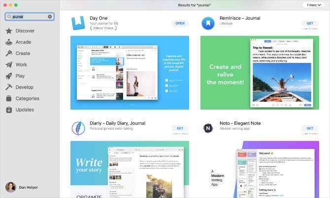Digital journaling apps on Mac App Store
