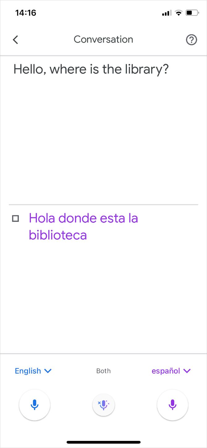 Google Translate Conversation mode