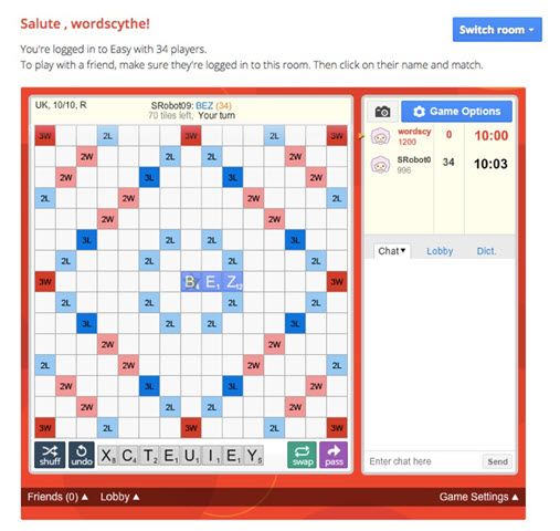 Lexulous online Scrabble game