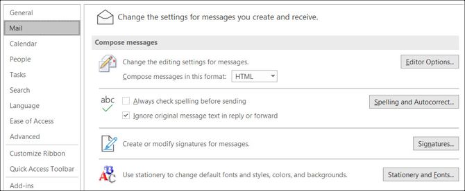 signatures in outlook mail settings