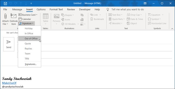 Outlook Desktop Signatures Choose