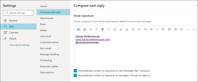 Outlook Web Signature