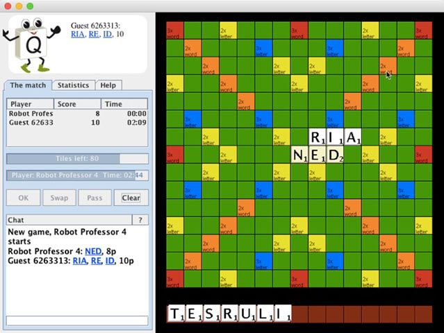 Quadplex is an online Scrabble game
