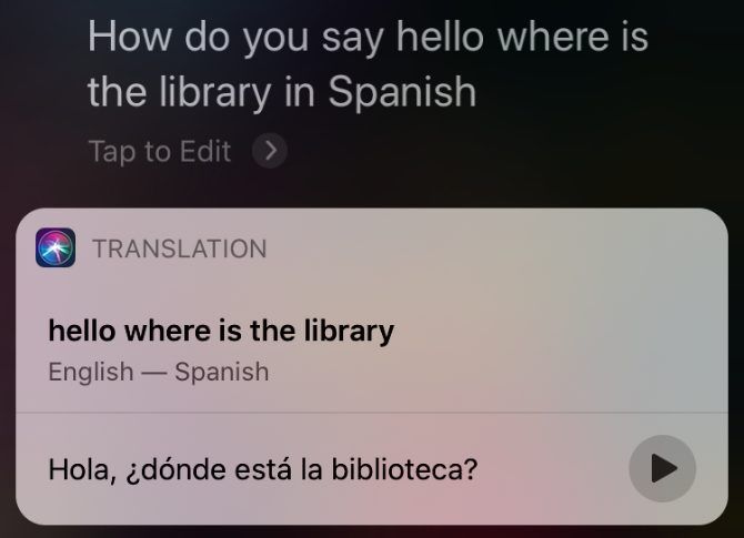 Siri translating to Spanish on iPhone