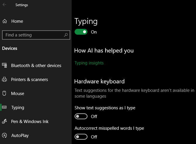 Windows 10 Autocorrect