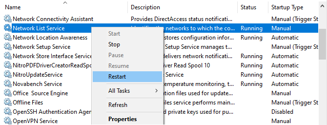 Windows Restart Service