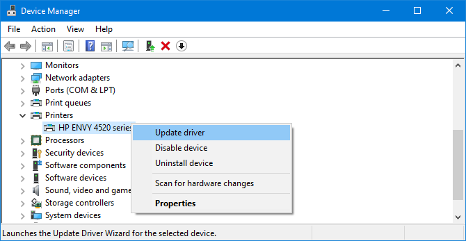 device manager update driver