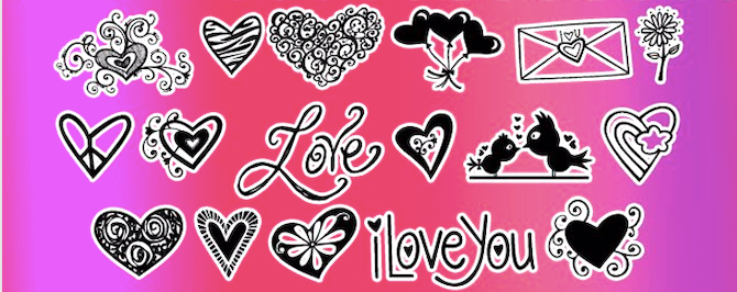 heart doodles dingbats font