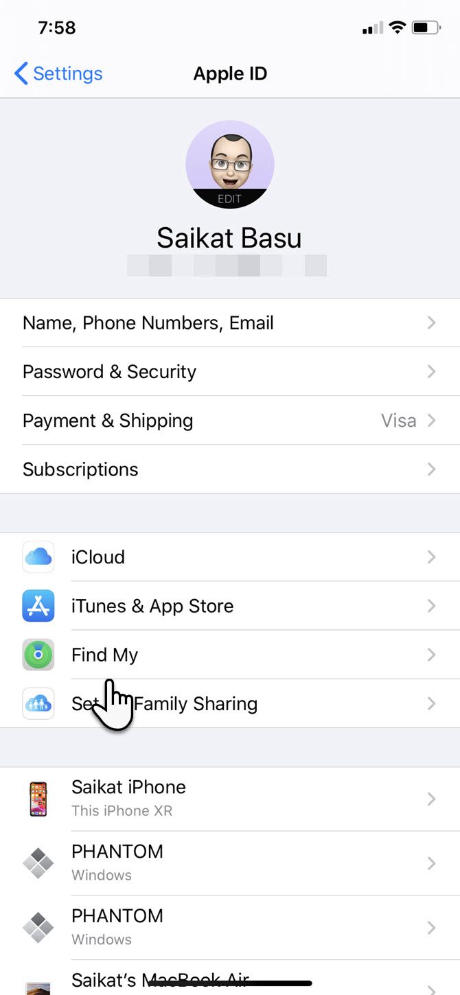 تنظیمات iCloud آیفون