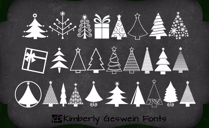 kg christmas tree fonts
