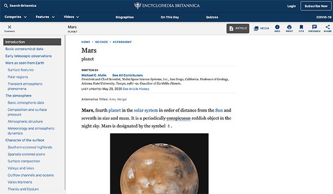 Mars Definition and Information