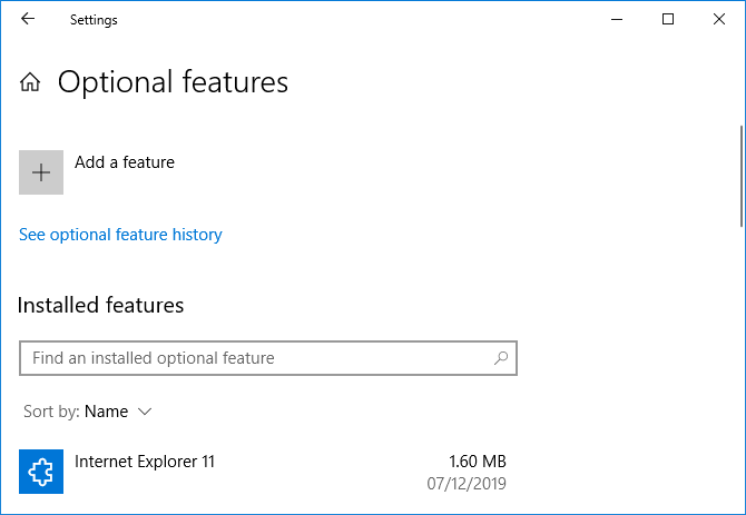 windows 10 optional features