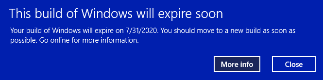 windows build will expire