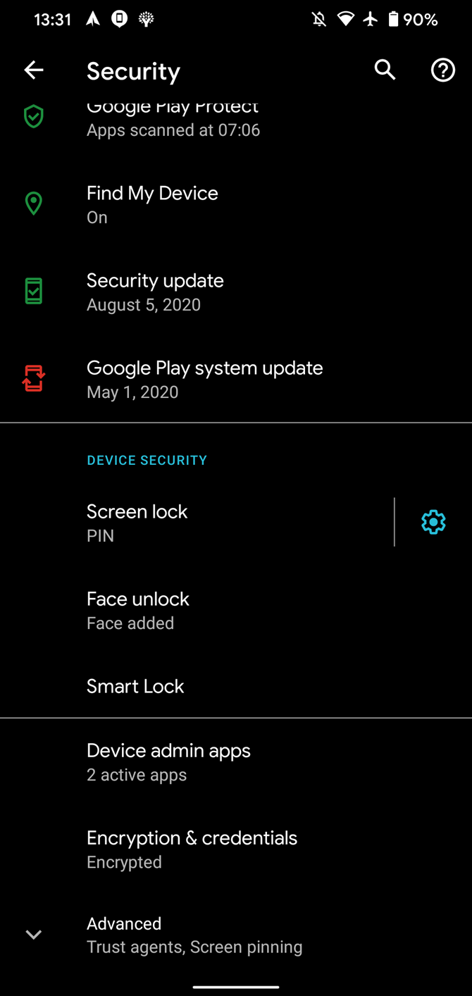 Android Security Settings