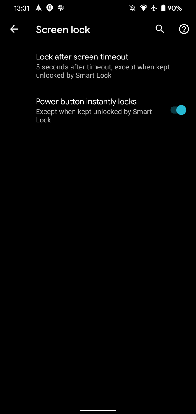 Android Lock Screen Options