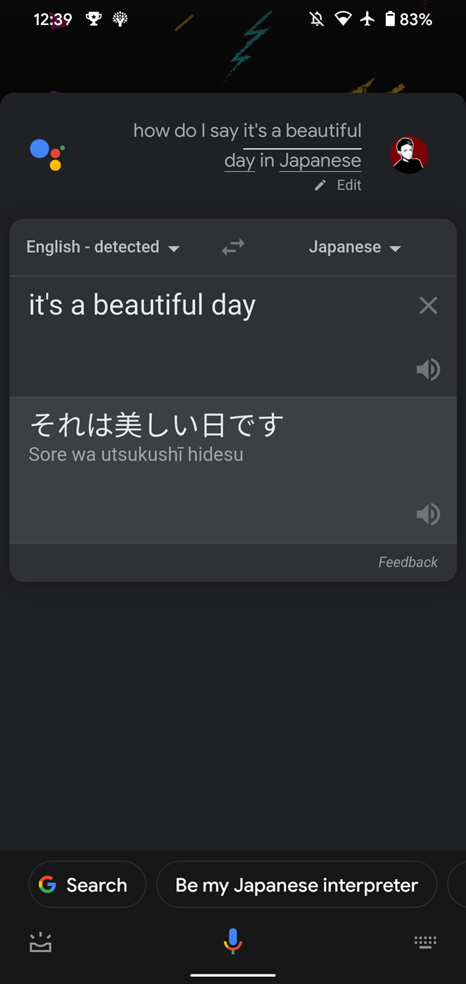 Google Assistant Translate